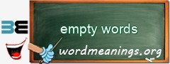 WordMeaning blackboard for empty words